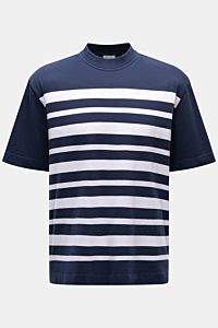 04651/ A trip in a bag Rundhals-T-Shirt 'Nunu' navy/weiß gestreift