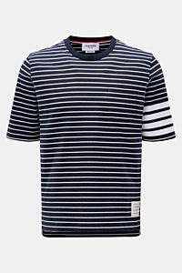 Thom Browne Rundhals-T-Shirt navy/weiß gestreift