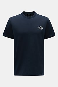 A.P.C. Rundhals-T-Shirt 'Standard Rue Madame' navy, frontal fotografiert, aus weichem Baumwoll-Jersey mit Logo-Stickerei auf der Brust.