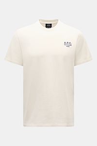 A.P.C. Rundhals-T-Shirt 'Standard Rue Madame' offwhite, frontale Nahaufnahme, weicher Baumwoll-Jersey, Regular Fit, Logo-Stickerei Brust