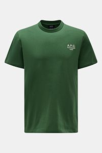 A.P.C. Rundhals-T-Shirt 'Standard Rue Madame' grün, frontal, aus weichem Baumwoll-Jersey mit Logo-Stickerei auf der Brust.