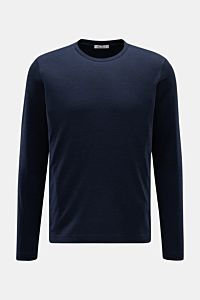 Stefan Brandt Merino Rundhals-Longsleeve 'Enno' navy meliert