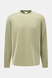 04651/ A trip in a bag Rundhals-Longsleeve 'If Tee' salbei, frontal fotografiert, Oversized Fit, weicher Jersey aus Baumwolle, Rundhalsausschnitt, Weblabel in Seitennaht.