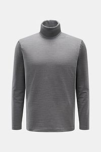 04651/ A trip in a bag Merino Rollkragenpullover grau meliert