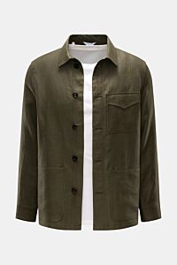 Boglioli Leinen Overshirt oliv