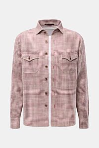 Stile Latino Overshirt 'Gu Kansas' dark red/cream checked