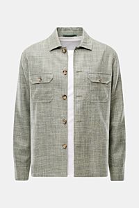 Stile Latino Overshirt 'Gu Texas' dark green/off-white mottled