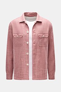 Stile Latino Overshirt 'Gu Texas' dunkelrot/offwhite meliert