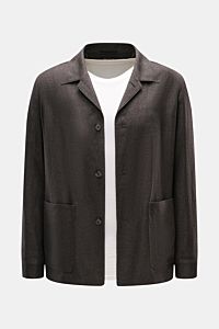Zegna Overshirt graubraun meliert