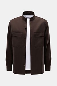 Zegna Linen overshirt dark brown