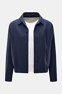 Incotex Overshirt dunkelblau meliert