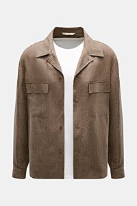 Briglia 1949 Linen overshirt 'John' brown mottled