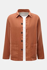 04651/ A trip in a bag Overshirt 'Linen Jacket' rostbraun