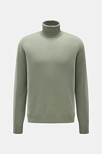 04651/ A trip in a bag Cashmere turtleneck jumper sage