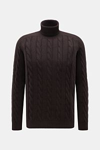 Cashmere Rollkragenpullover dunkelbraun