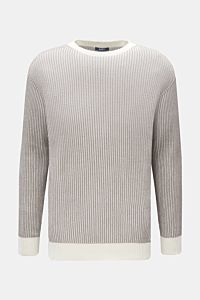 04651/ A trip in a bag Reversible half-zip jumper 'Pilar Crew' grey/white