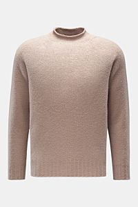 Merino Rundhalspullover sand