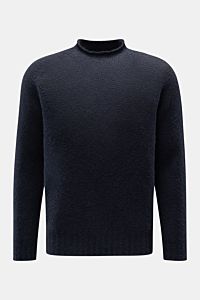 Merino Rundhalspullover dark navy