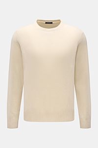Cashmere crew neck jumper 'Crew' cream