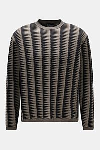 Emporio Armani Rundhalspullover schwarz/grau gemustert