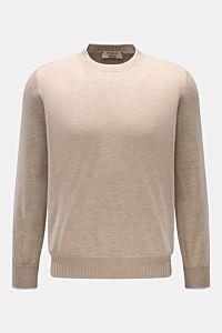 Fioroni Cashmere Rundhalspullover beige meliert