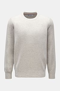 Brunello Cucinelli Cashmere crew neck jumper light grey