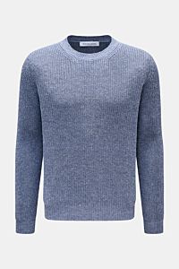 Iris von Arnim Crew neck jumper 'Leovan' smoky blue mottled