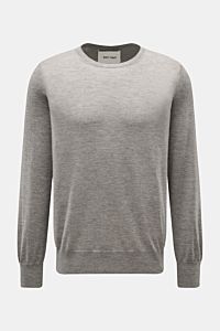 Soft Goat Cashmere crew neck jumper grey mottled