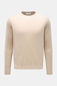 Della Ciana Feinstrick-Rundhalspullover 'Girocollo' beige