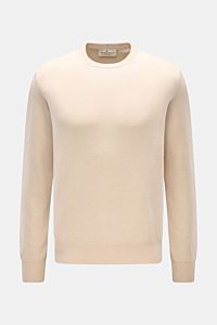 Bruno Manetti Cashmere Rundhalspullover sand