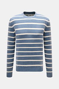 MC2 Saint Barth Crew neck jumper 'Sydney Cotton' smoky blue/cream striped