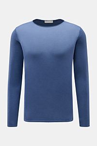 Front view of Kiefermann Merino crew neck jumper 'Benjamin' blue in pure merino wool, soft feel, very fine knit, regular fit, crew neck.

Description:
A luxurious basic piece: This crew neck jumper by KIEFERMANN offers maximum comfort in a timeless fin