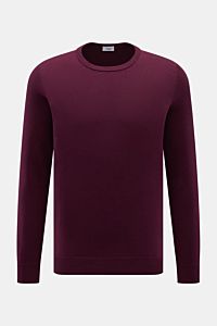 von Braun Cashmere Rundhalspullover bordeaux, Slim Fit, feines Strickbild, weicher Griff, reiner Cashmere, Rundhalsausschnitt, flexible Rippbündchen, Frontansicht.