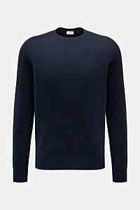 von Braun Cashmere Rundhalspullover navy, frontal fotografiert, Slim Fit, reiner Cashmere, mittelfeines Strickbild, Rundhalsausschnitt, elastische Rippbündchen, softer Griff