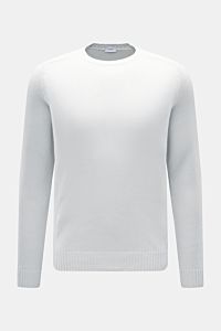 von Braun Cashmere Rundhalspullover hellgrau, slim Fit, mittelfein gestrickt, weicher Griff, Rundhalsausschnitt, elastische Rippbündchen, Frontansicht