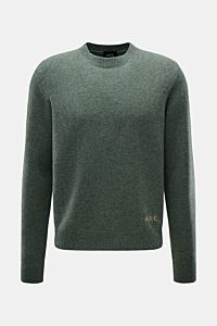 A.P.C. Rundhalspullover 'Edmond' graugrün meliert