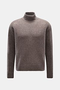 04651/ A trip in a bag Mock Neck Pullover 'Grainy' taupe