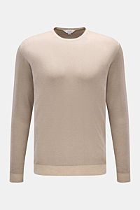 Malo Cashmere crew neck jumper beige mottled