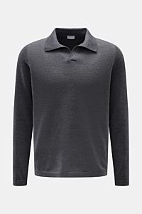 04651/ A trip in a bag Knit polo 'Johnny' dark grey