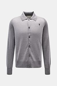 Ami Paris Merino Cardigan grau meliert