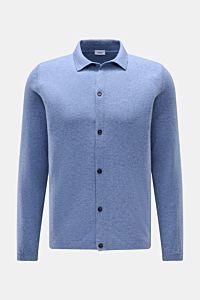 von Braun Cashmere Strickhemd blau meliert