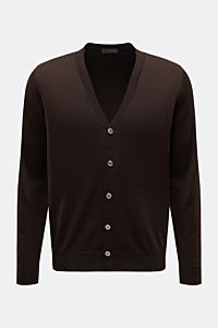 Merino cardigan dark brown