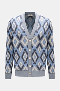 Piacenza 1733 Cardigan rauchblau/blau/creme gemustert