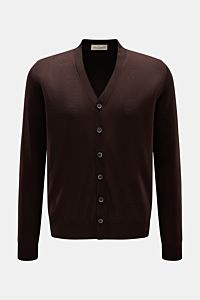 Bruno Manetti Cashmere silk cardigan dark brown