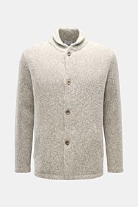04651/ A trip in a bag Cardigan grau/offwhite meliert