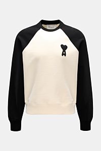 Ami Paris Sweatshirt 'Boxy Fit Crewneck' cream/black