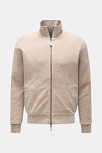 Frottee-Sweatjacke 'Terry Bomber' beige