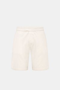 Frontansicht der offwhite 04651/ A trip in a bag Sweat-Shorts aus elastischer Baumwolle mit softem Griff, Regular Fit, elastischem Bund und Tunnelzug.