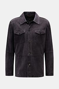 Windsor Leder-Overshirt 'Oleano' navy