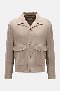 Brunello Cucinelli Velourslederjacke beige